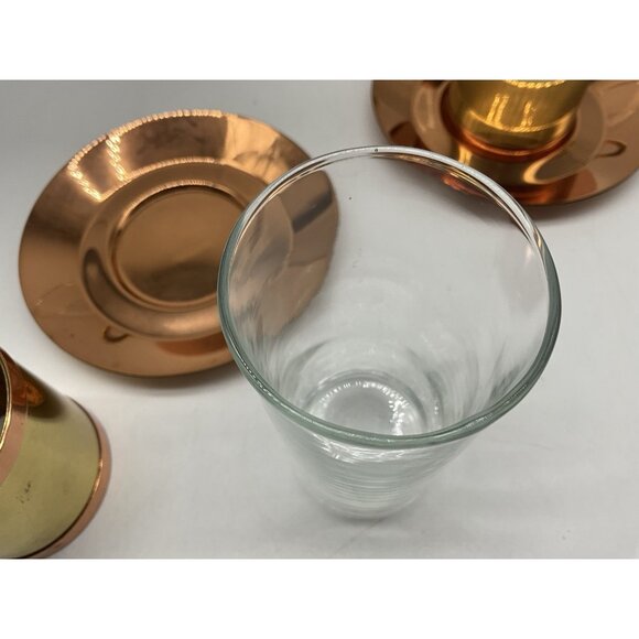 Beucler Copper Irish Coffee Cups with Underplates Set of 4 Vintage Drinkware - Picture 7 of 16